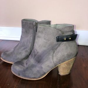 Grey heeled boots